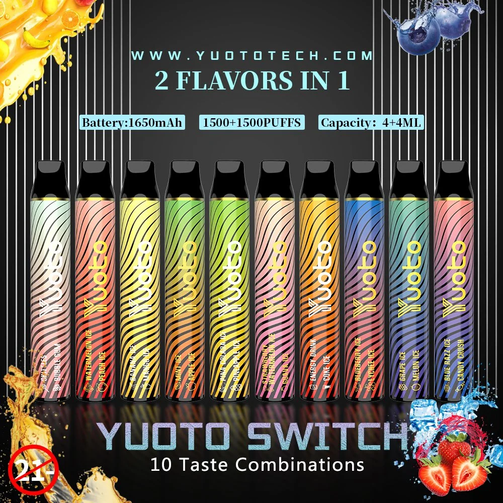 Disposable/Chargeable Vape Pen 3000 Puffs 8.0ml Pre-Fill E-Juice 2 in 1 OEM Package Available