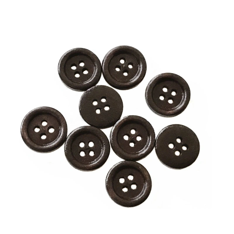 Four Hole Wooden Button Top Coat Trench Coat Wooden Button Shirt Cardigan Trousers Round Button