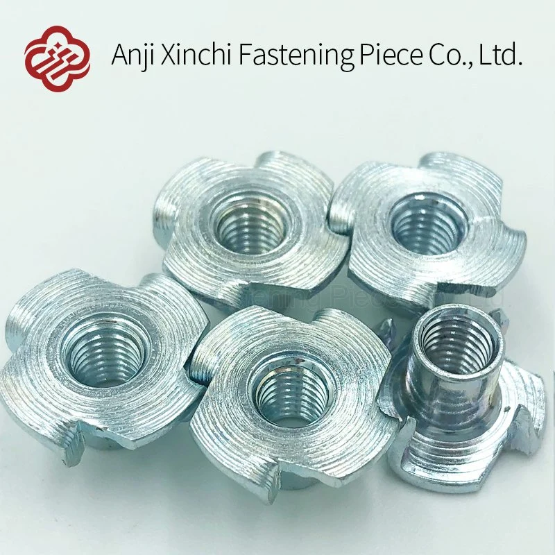 Free Sample Original Factory Threaded Insert T Nut M10X13mm Stainless Steel Four Prong Tee Nuts