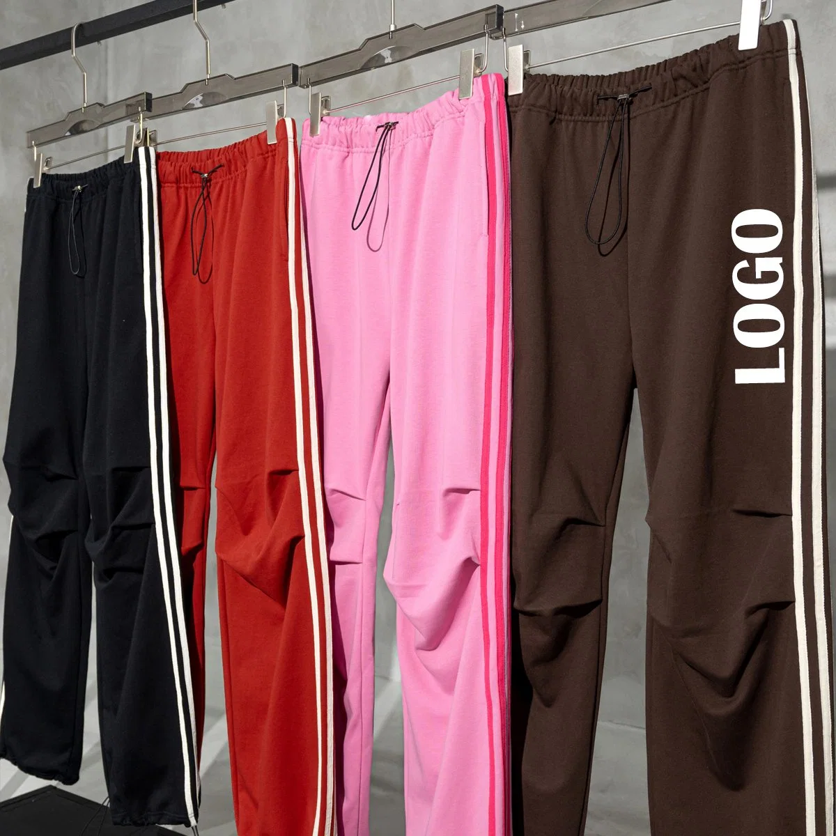 Comercio al por mayor de 440 gramos pesado el 81% algodón 19% Poliéster alta Qualtity personalizado de último diseño elegante mujer amplia de pierna suelta Sweatpants