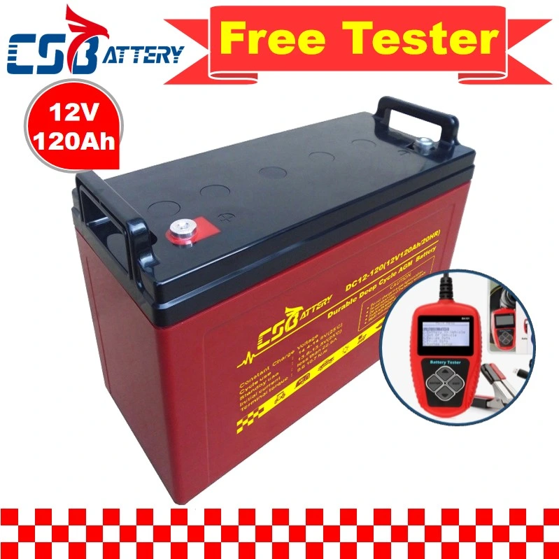 Csbattery 12V120ah Bateria Deep Cycle Solar Lead Acid AGM Battery for UPS/Solar/Lighting/Telecom/Medical/Ada