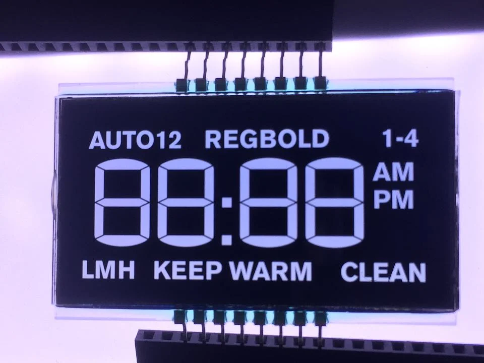 La HTA va de 7 segmentos FSTN STN 24 20 16 Tn de color negro panel LCD Pin LCM Pantalla Velocímetro Digital Energy