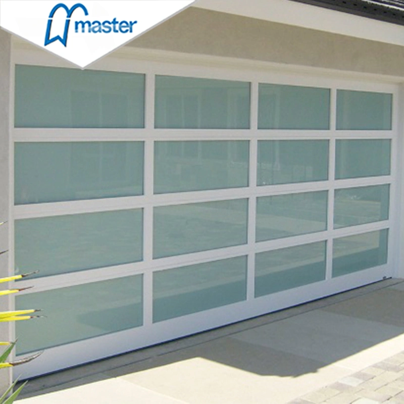 CE Approved Modern Design Residential Electric Overhead Sectional Aluminum Clear Tempered Frosted Garage Door with Good Price