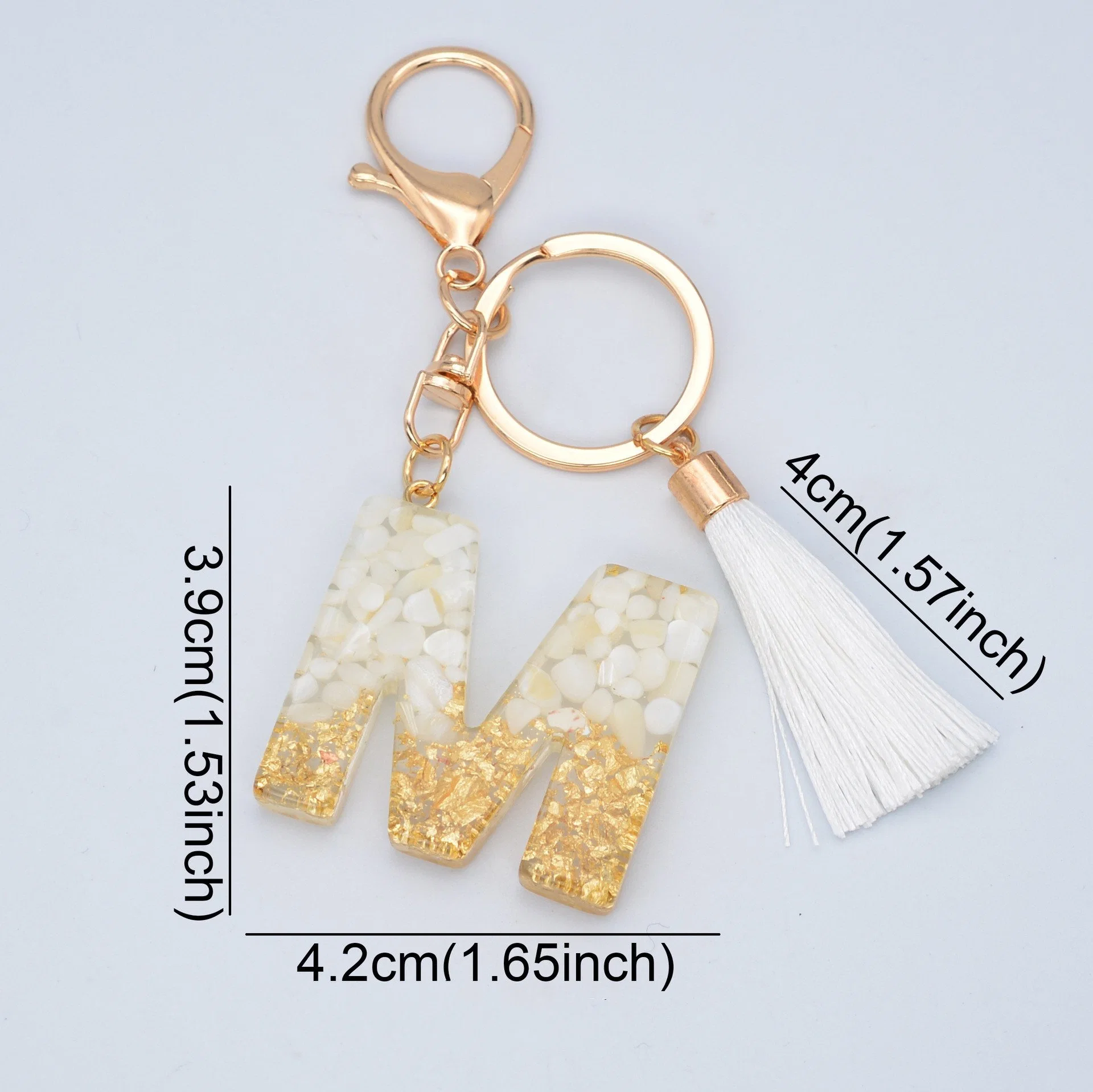 26 Inglês Carta de resina chaveiro cintilantes Keyring Pendão Chaveiro Macrame Alfabeto inicial de acrílico chaveiro