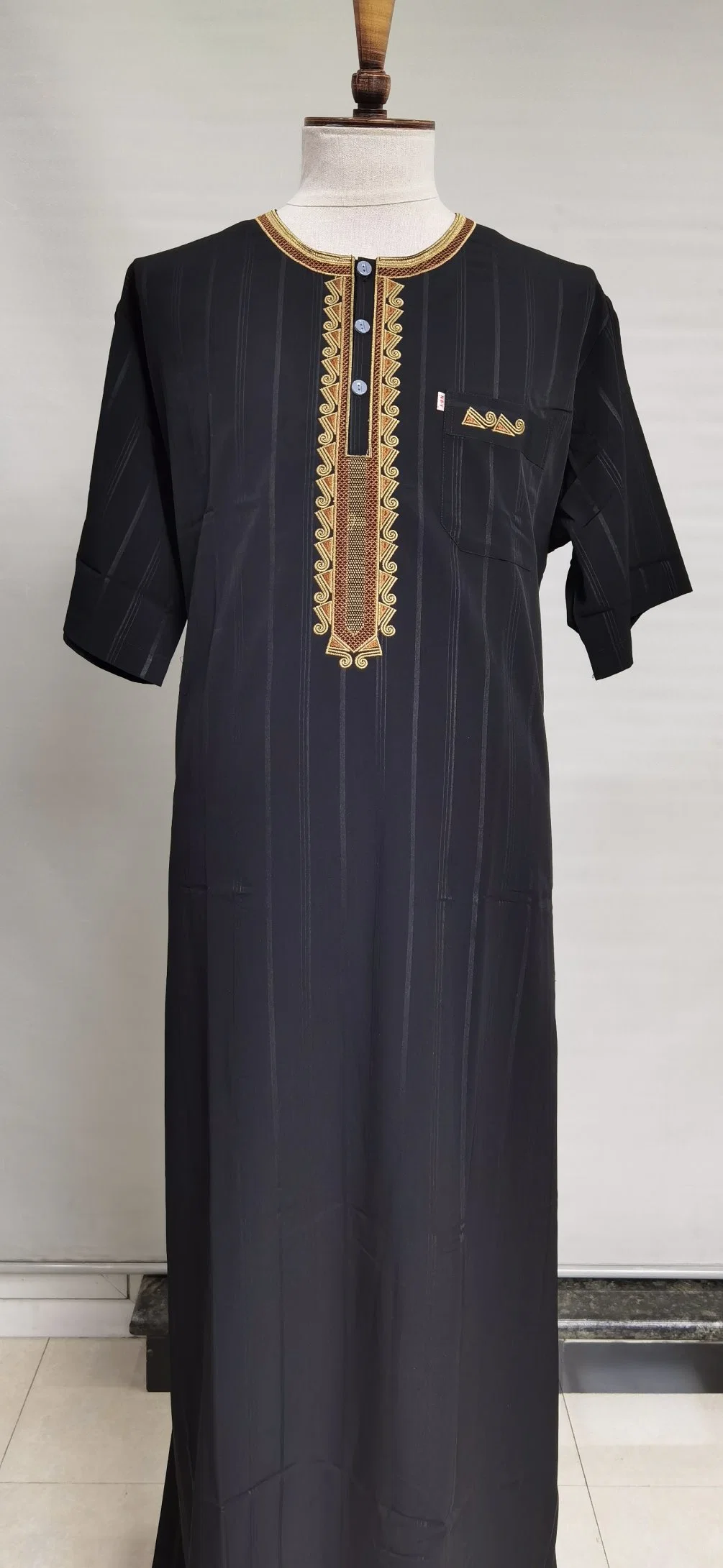 2022 New Design Kaftan Wholesale/Supplier Robe Muslim Islamic Clothing Long Robe Abaya Gown Men&prime; S Stand up Collar Morocco Robe and Pant