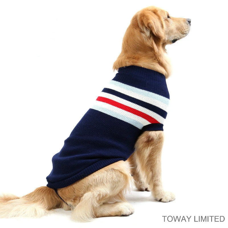 Fashion Design Stripes Knitting Pet Sweater for Large Dogs