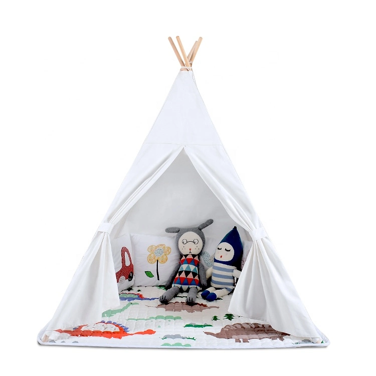 Comercio al por mayor tiendas de juguetes para exterior indio de gran calidad Teepee blanco tienda de campaña para niños adultos