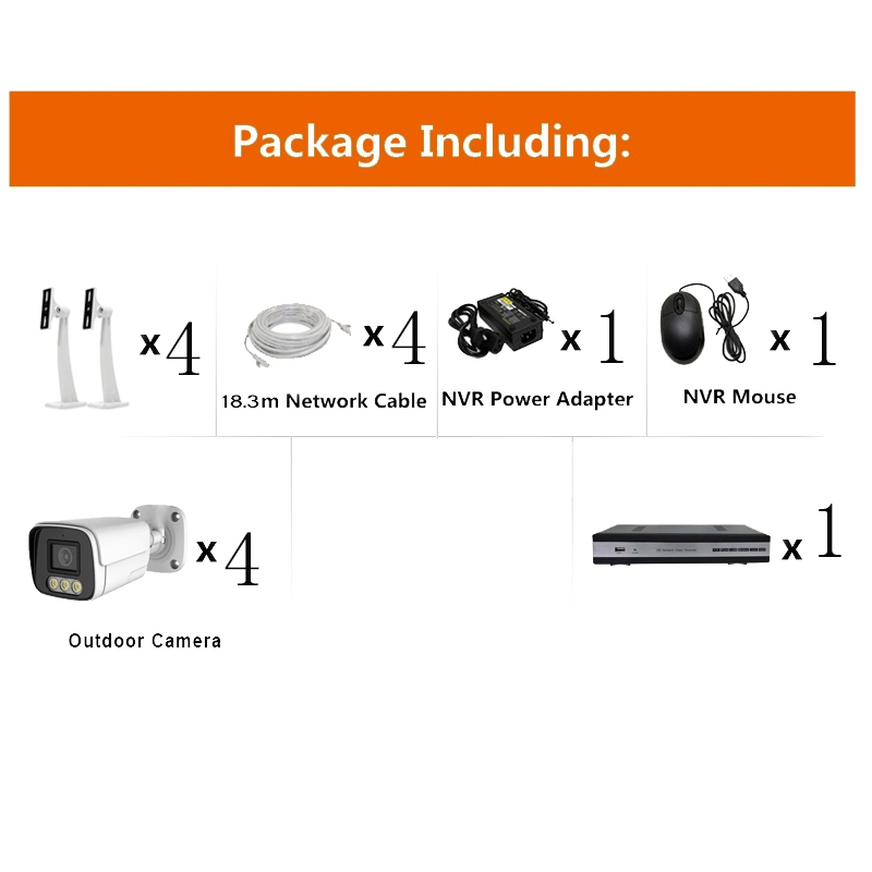Wardmay H. 265 Full Color 2MP Network Bullet IP Camera Day & Night Poe NVR Kits From CCTV Cameras Suppliers