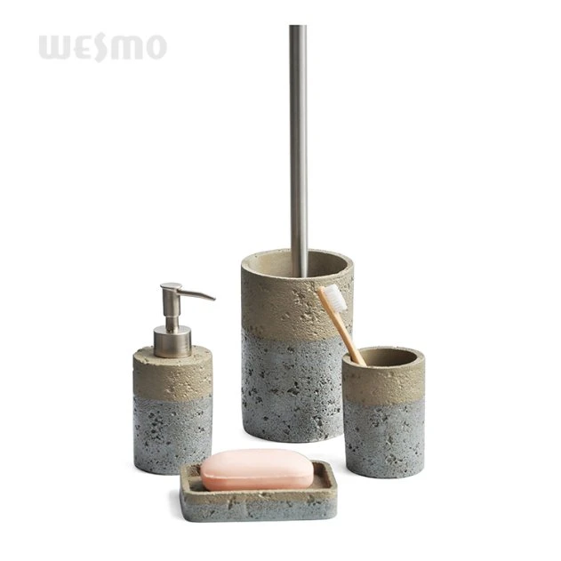 Dispensador de jabón líquido para botella de loción desinfectante de manos Manual accesorios de baño de hormigón de cemento