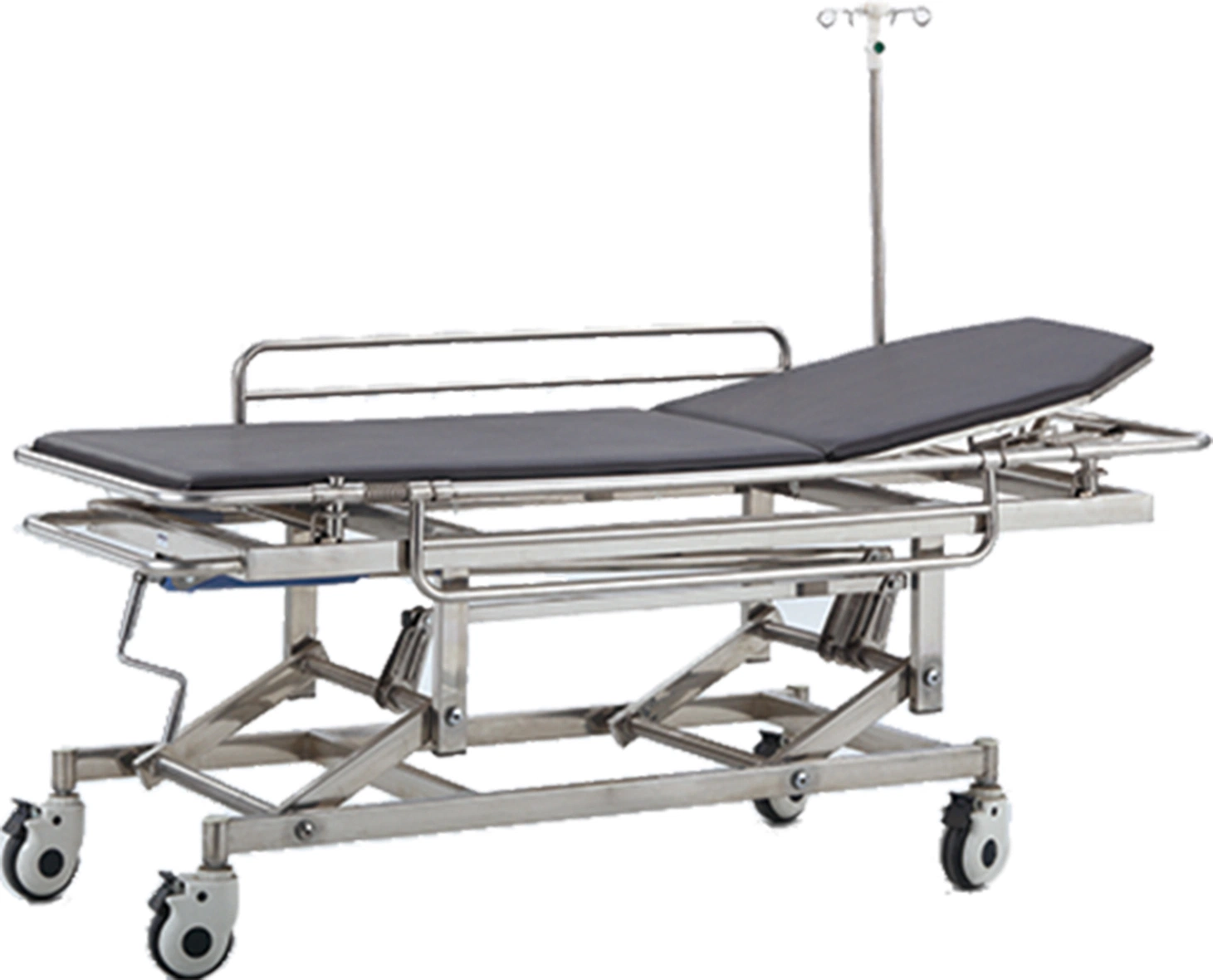 He-5 Strecher de emergencia de acero inoxidable, cama de emergencia hospitalaria