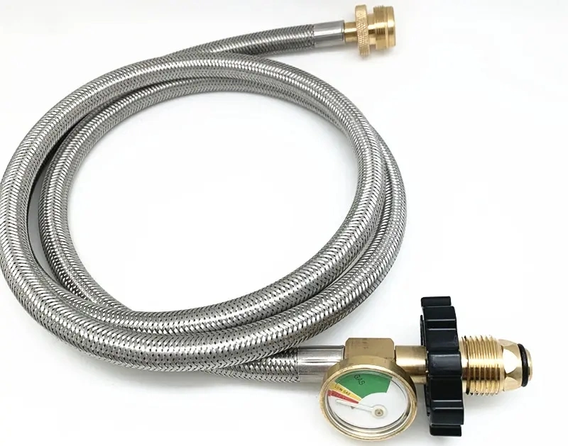 Flexible adaptateur propane avec manomètre - conversion haute pression à partir de Réservoir de 1 lb à 20 lb