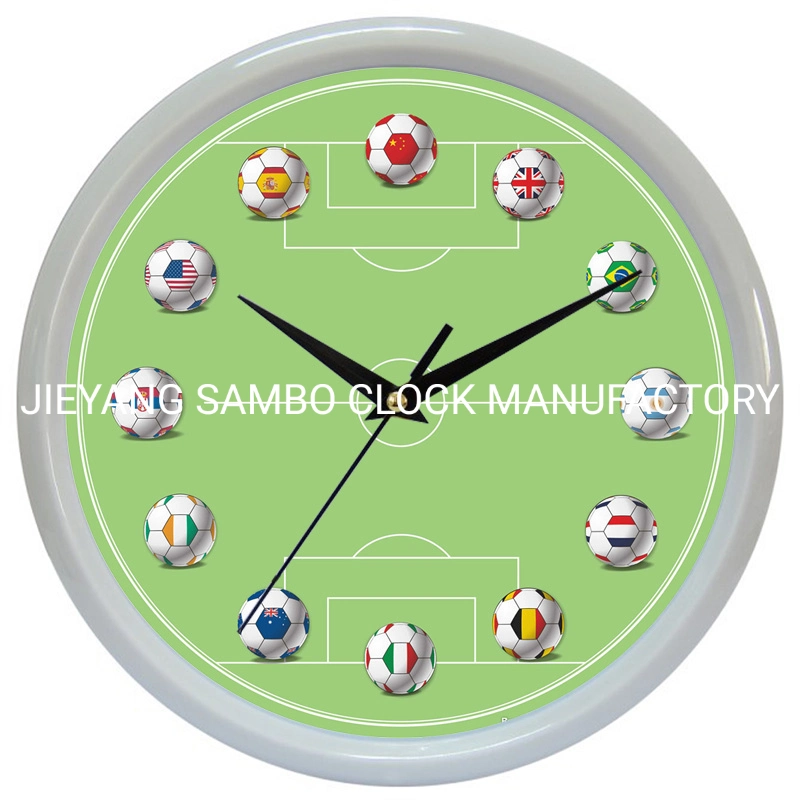 Promotion Gift Plastic Quartz Wall Clock with Custom Football Clock Dial