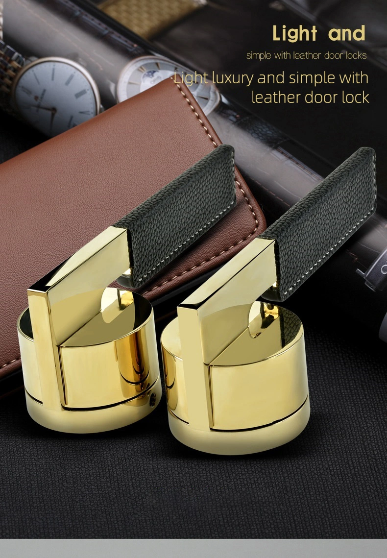 High quality/High cost performance  Bathroom Decoration Industrial Leather + Zinc Alloy Security Door Handle Door Lock