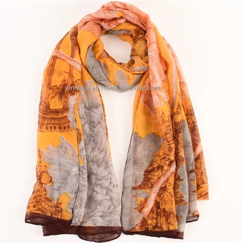 Factory Price Fashion Spring Neckchief Floral Printing Lady Scarves