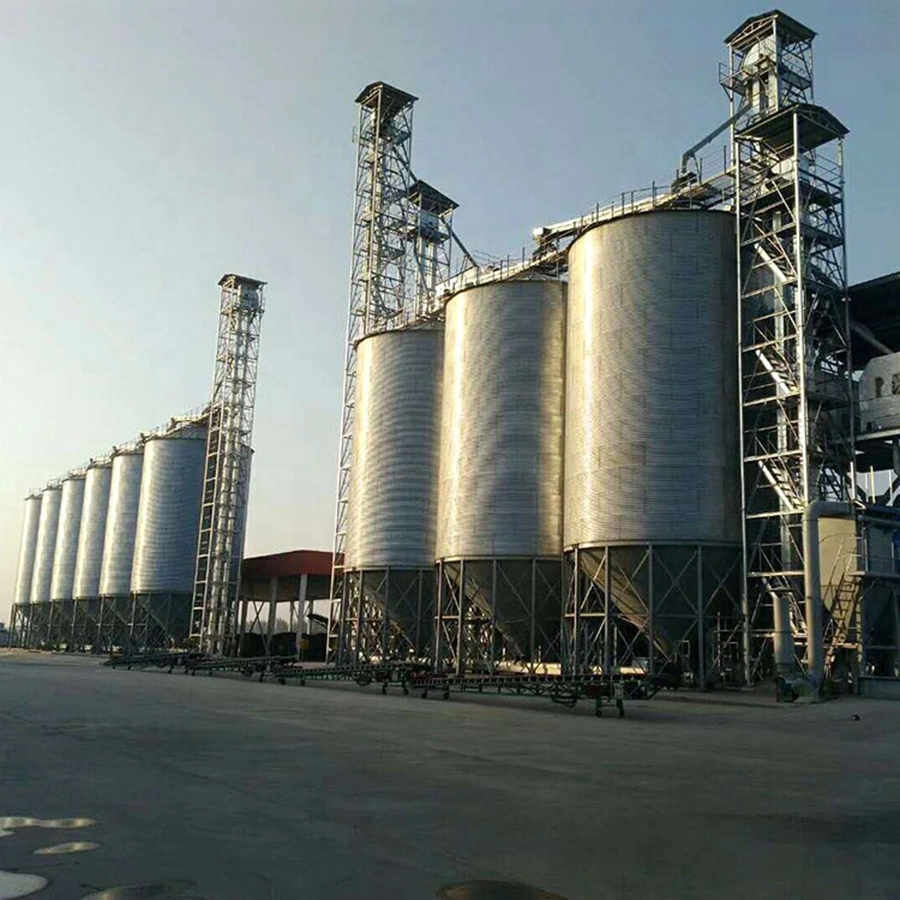 Grand silo de stockage de riz paddy et d'arachides à base plate en béton de grande capacité en vente.