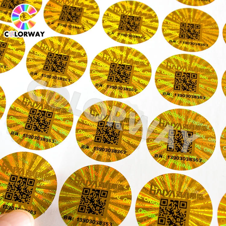 Waterproof Serial Number Qr Code Scratch off Printed Void Tamper Proof Silver Gold Adhesive Anti-Fake Anti-Counterfeiting Security Custom Hologram Sticker Label