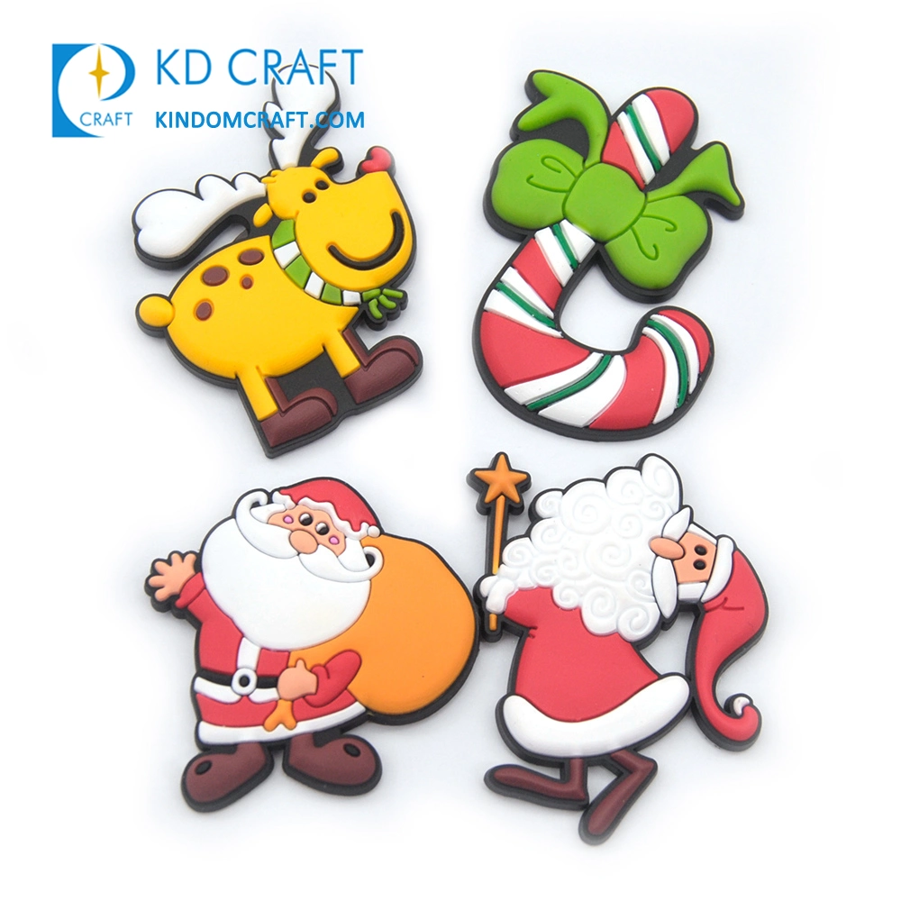 Wholesale/Supplier Custom Logo 2D 3D Silicone Rubber Soft PVC Festival Christmas Cute Santa Claus Fridge Magnet for Souvenir