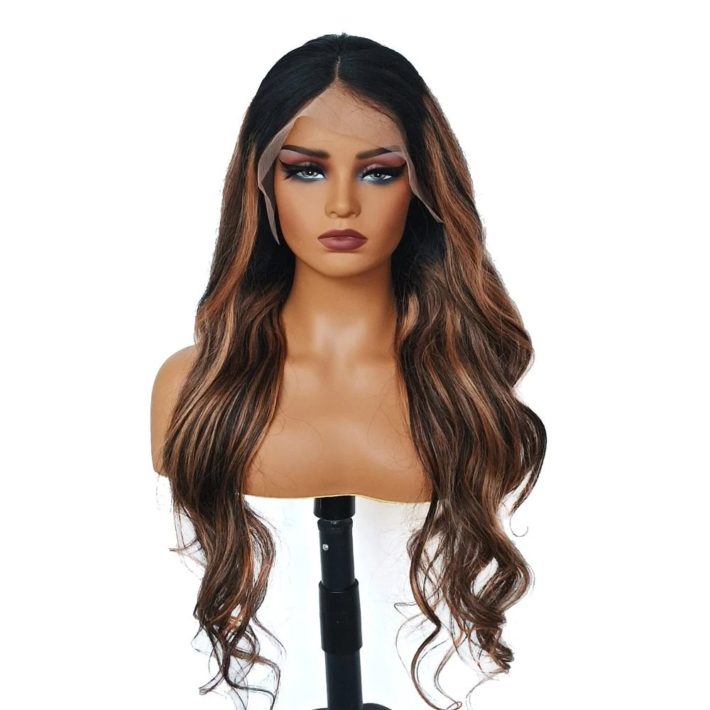 Highlight Boday Wave Brazilian Hair 180% Density Lace Frontal Human Hair Wig