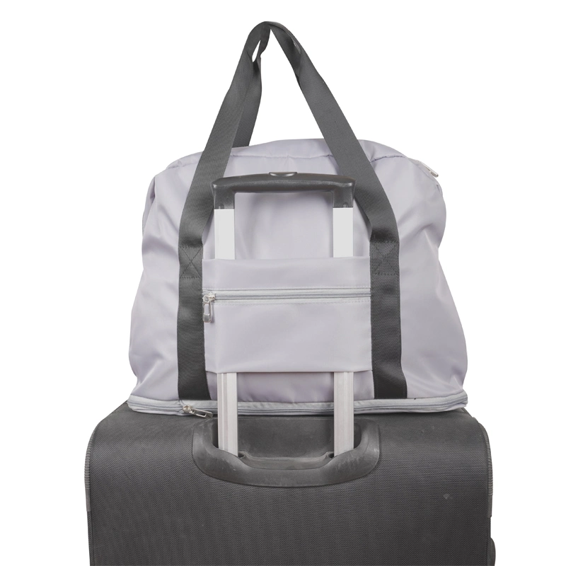 Cadeau promotionnel personnalisé pliable en polyester souple pliable Ultra Light Extensible Sac marin de voyage pour poignée de valise trolley