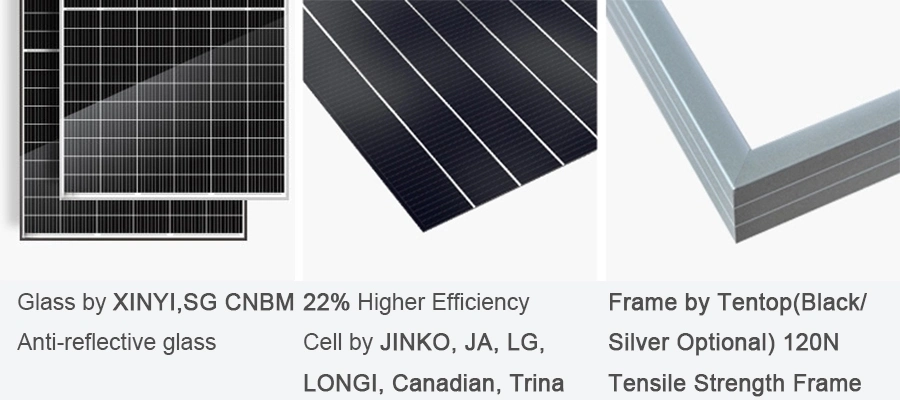 Solar Panel Jinko Trina Longi Ja 540W 545W 550W Half Cell 9bb PV Panels Sun Power Panel Monocrystalline Solar Modules with 25 Years Warranty ISO CE IEC TUV