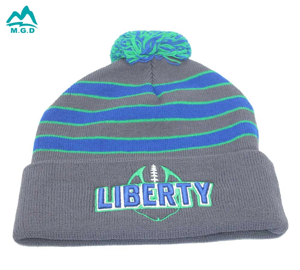 Logotipo bordado personalizado Beanie Unisex Cuffed cráneo liso tejer Hat Cap