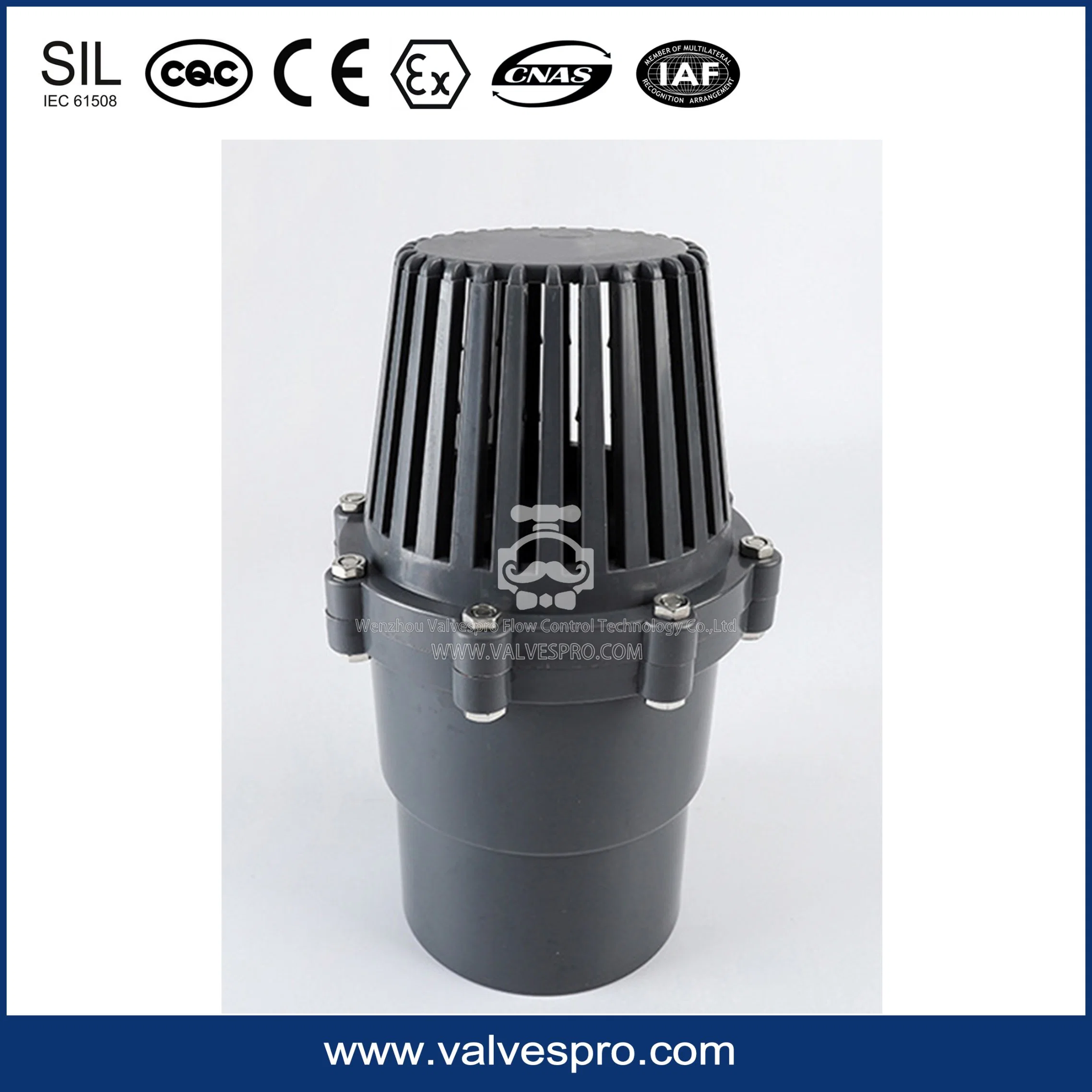 PVC Foot Valve with DIN ANSI BS Standard Made in China Water Pump Foot Valve