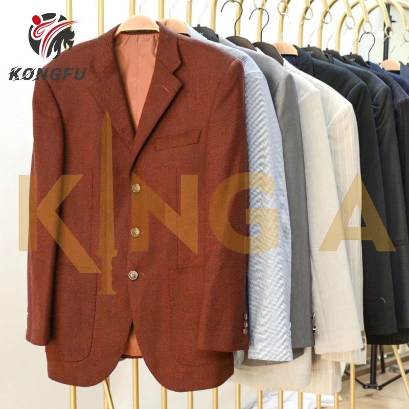 Slim Fit Man Suit Used Clothes Blazer Jacket Single Buckle Second Hand Clothing Bulk Fashion Wedding Groom Men's Formal Suit