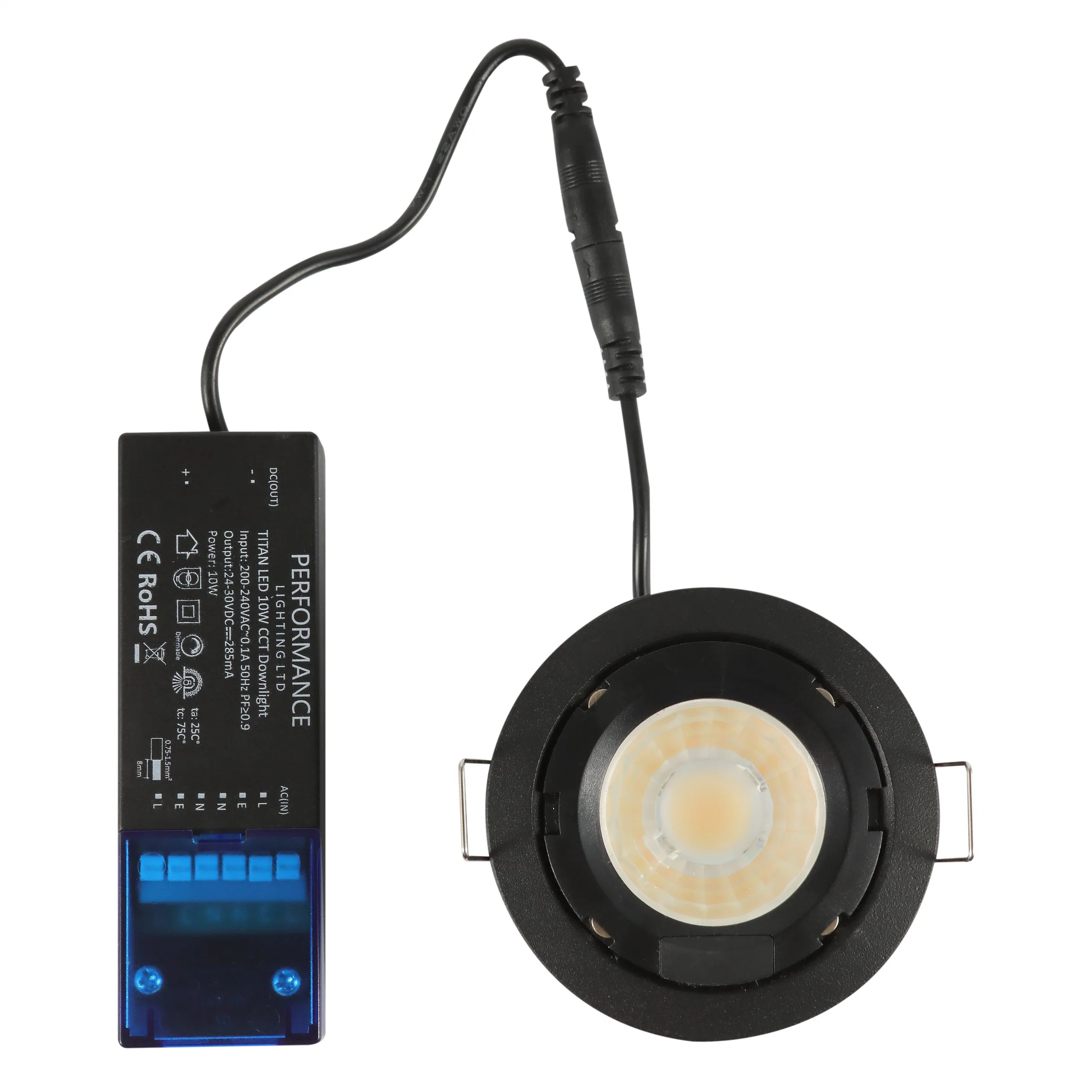 3CCT LED النار المقدرة على خفض الضوء COB 10W للمطبخ، غرفة الحمام، IP65