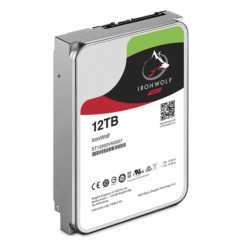 محرك الأقراص الثابتة الداخلي Seagate Ironwolf St12000vn0008 St12000vn0007 بسعة 12 تيرابايت ذاكرة تخزين مؤقت SATA سعة 6 جيجابايت/ثانية