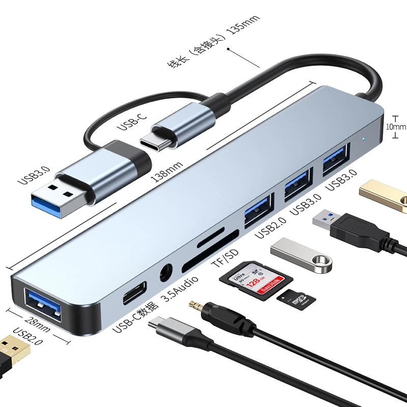 Splitter 4 puertos USB3.0 Hub con 1,2 m de cable largo