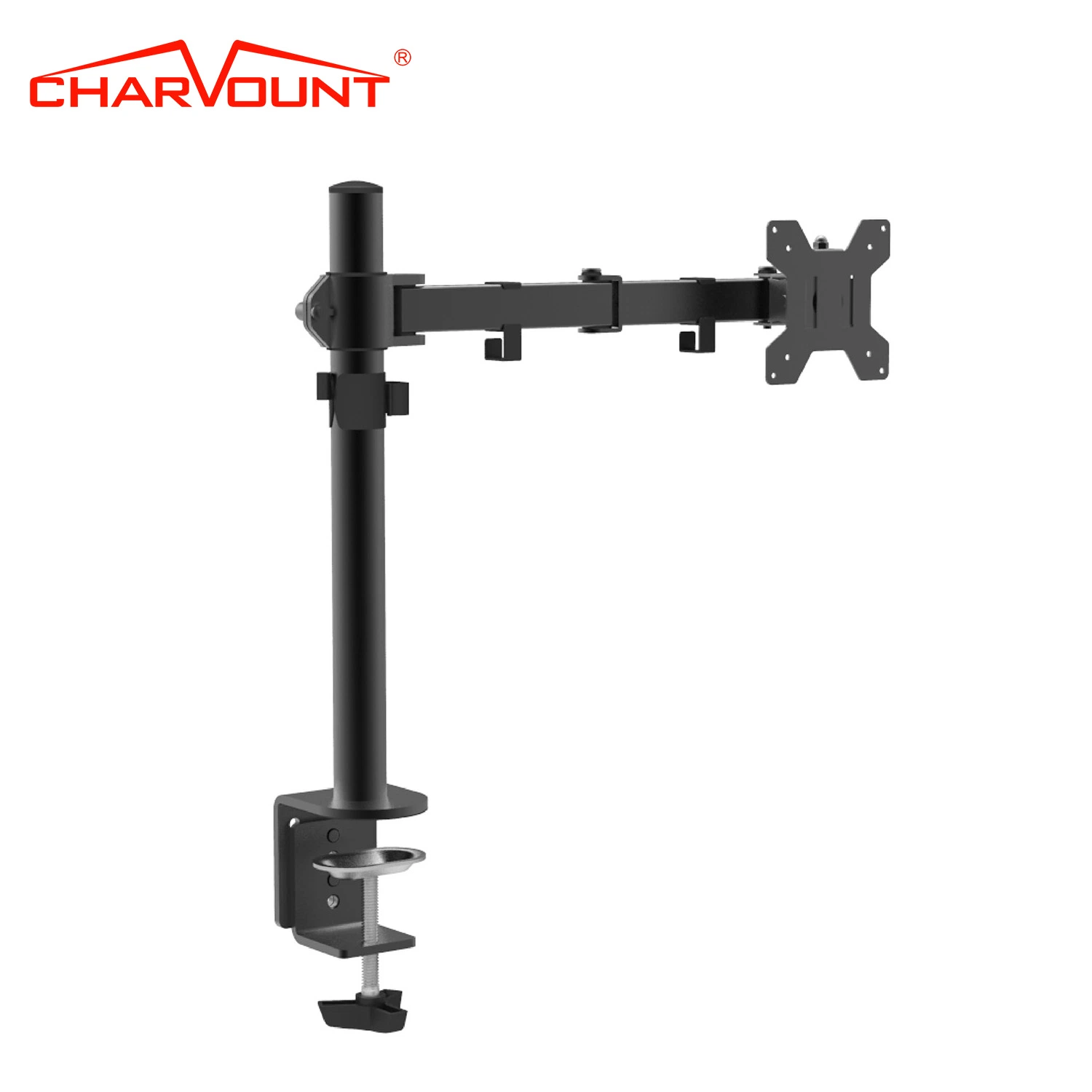 Soporte de montaje de soporte de brazo único para monitor de ordenador LCD ajustable flexible Montaje de sobremesa para televisores de tamaño 10''-27''