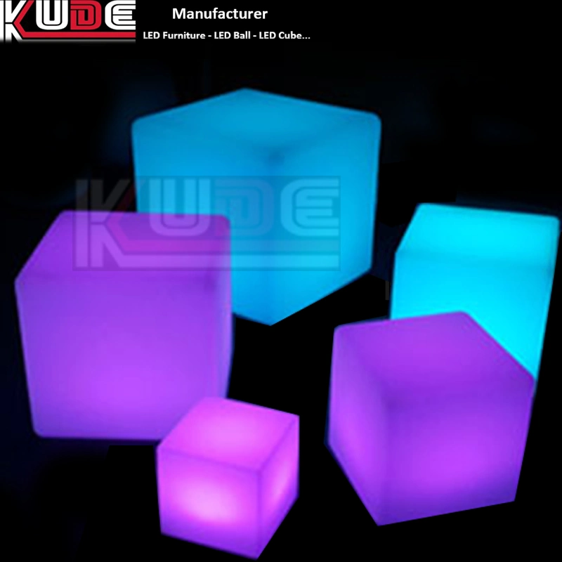 Cube LED Tabouret mobilier de changement de couleur avec télécommande