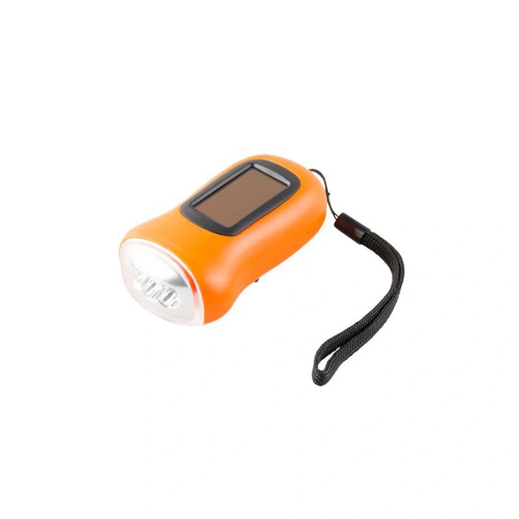 Promotional Gift Mini Solar Dynamo Hand Crank Emergency Flashlight