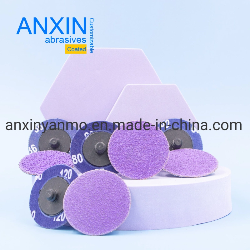 50mm Purple Ceramic Quick Change Disc with Rubber Holder for Grinding Surfaces of Stainless Steel All Grits