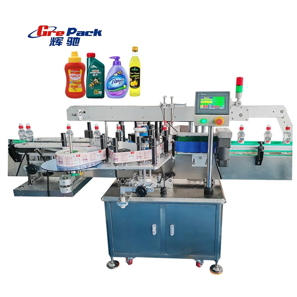 High Speed Automatic Double Side Sticker Labeling Machine for Flat Bottle