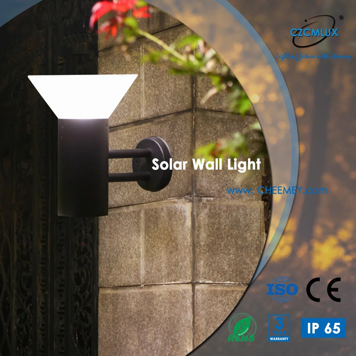 Outdoor Solar Wall Light Wall Mounted LED Light Solar Security Light