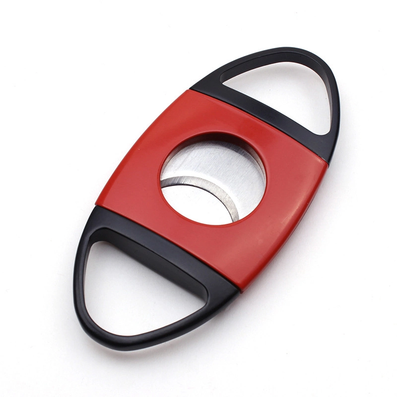 Zinc Alloy Cutters Modern Logo Scissor Red Metal Stainless Steel Cigar Cutter