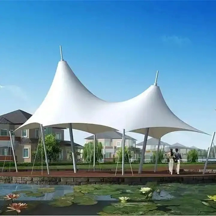 Fabrik Preis PTFE architektonische Außenlandschaft Canopy Stahl Tensile Schatten Struktur Der Gewebe-Segelmembran