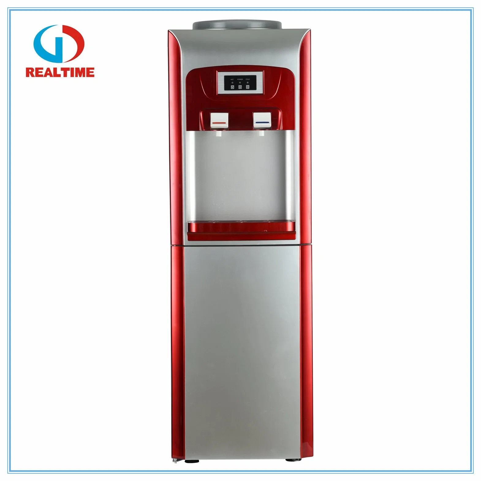 Hot and Cold Compressor Cooling Water Dispenser with Fridge Red Painting Color