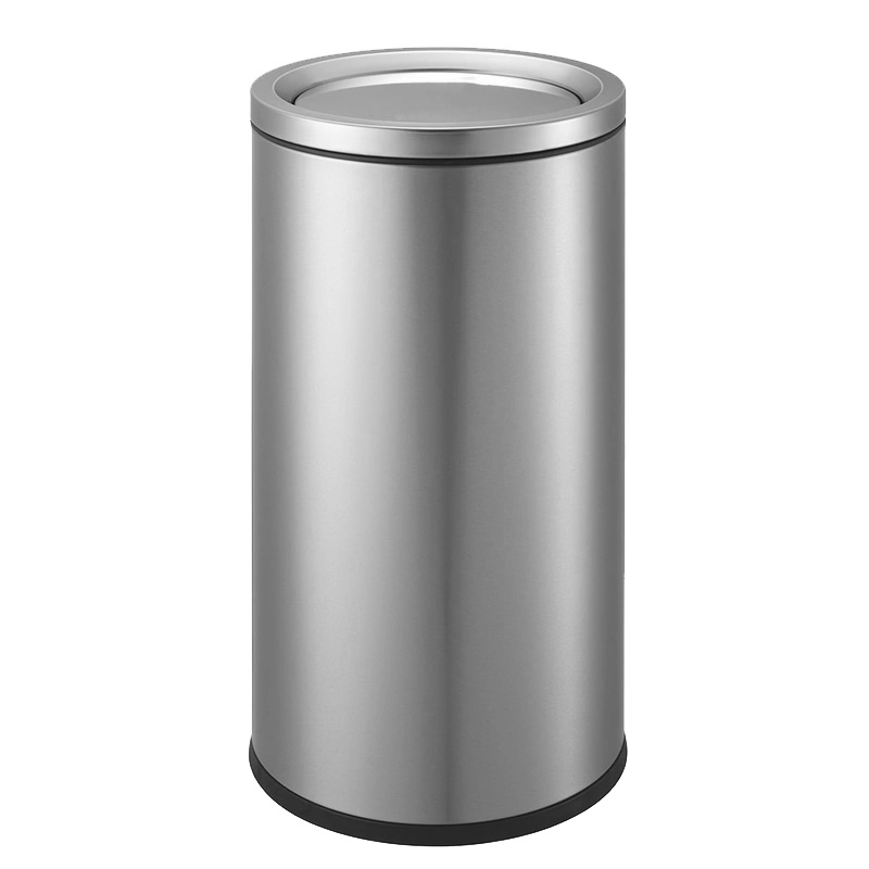 Anti-Finger Print Stainless Steel Rounded Trash Can with Flip Cover