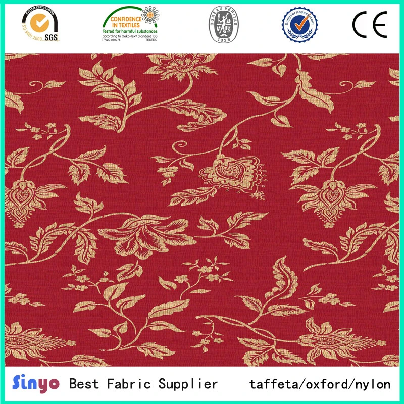 Polyester Leaf Printed PU PVC Coated Oxford Cloth