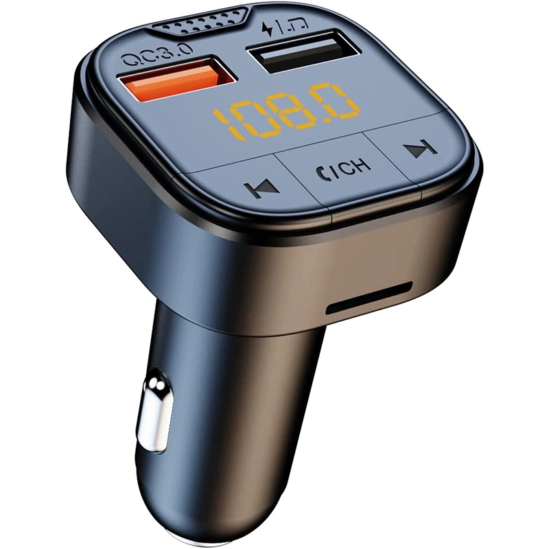 Bluetooth Car Kit Handsfree FM Transmitter U Disk/Micro SD Card Music Play 18W QC3.0 Fast Charge Voice Control