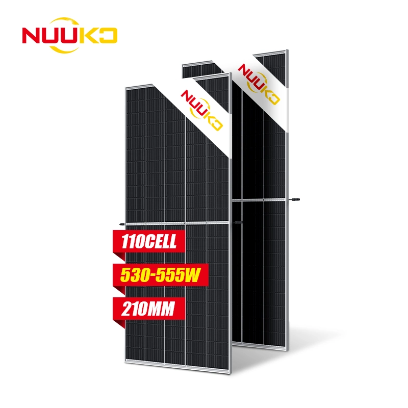 Nuuko 530W 5440 واط 550 واط 550 واط كفاءة عالية 210 مم محار أحادي نصف قطع اللوحة الشمسية 110 خلايا