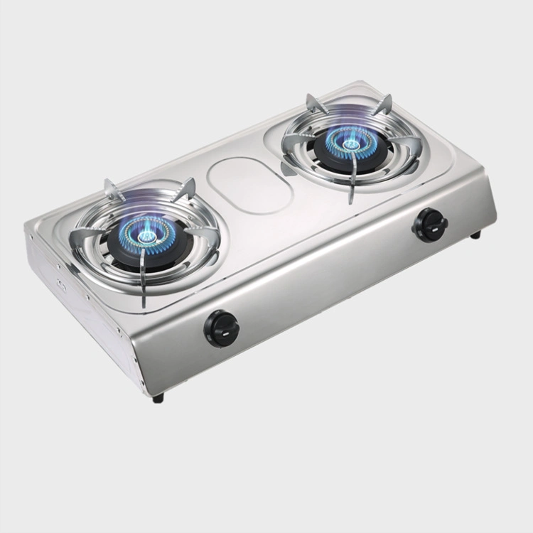 4kw Hot Sale Table Top 2 Burner Gas Stove with Stainless Steel