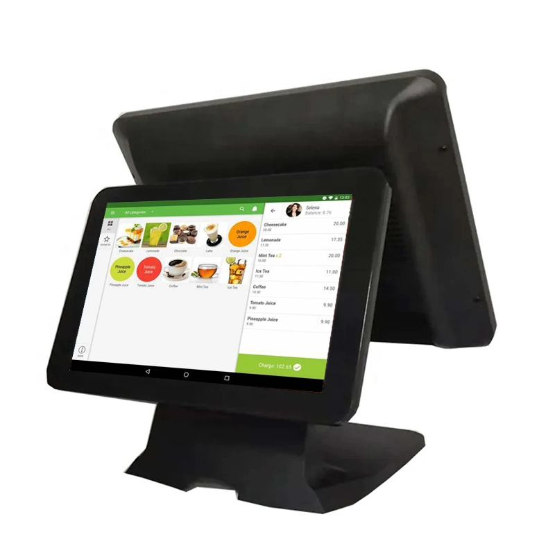 شاشة لمس مزدوجة بقياس 11.6 بوصة POS Terminal Cash Register Touch بقياس 15.6 بوصة عرض ماكينة التذاكر مسح صندوق النقد المسدس