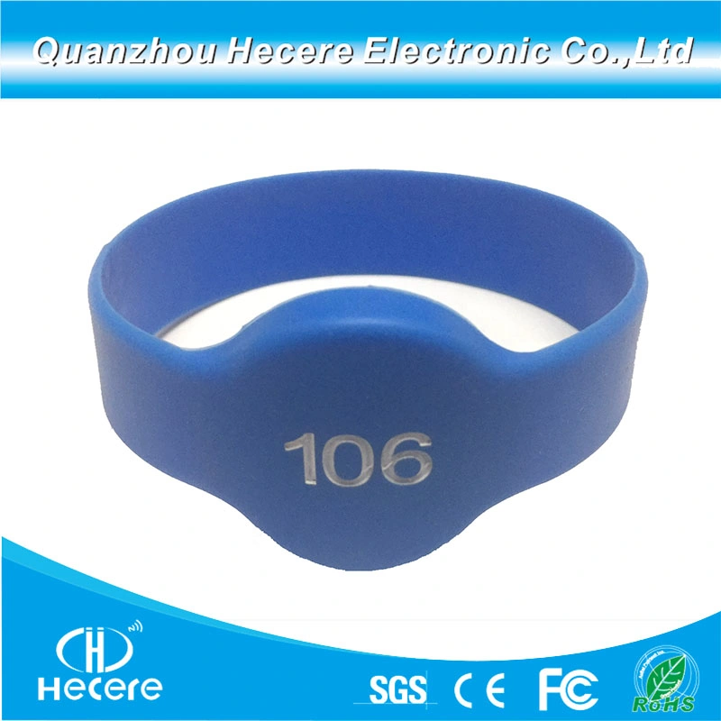 363bits T5577 inscriptibles de 125kHz en caoutchouc de silicone bracelet RFID ISO 11785