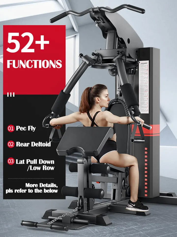 Multi Functional 73kg Weight Stack Single Station Home Gym Fitness Equipment