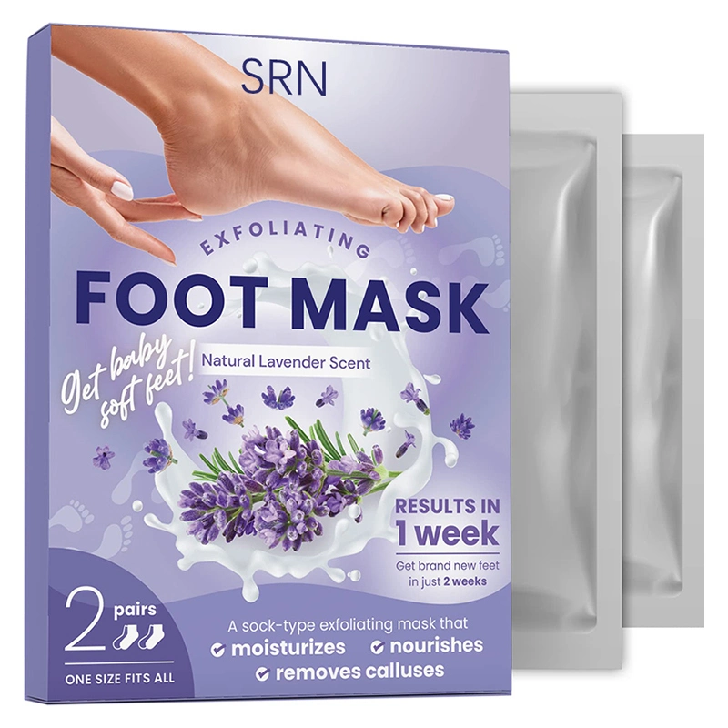 Private Label Lavender Nourishing Foot Peel Mask Dead Skin Foot Masking Peel Remove Calluses Foot Care Mask