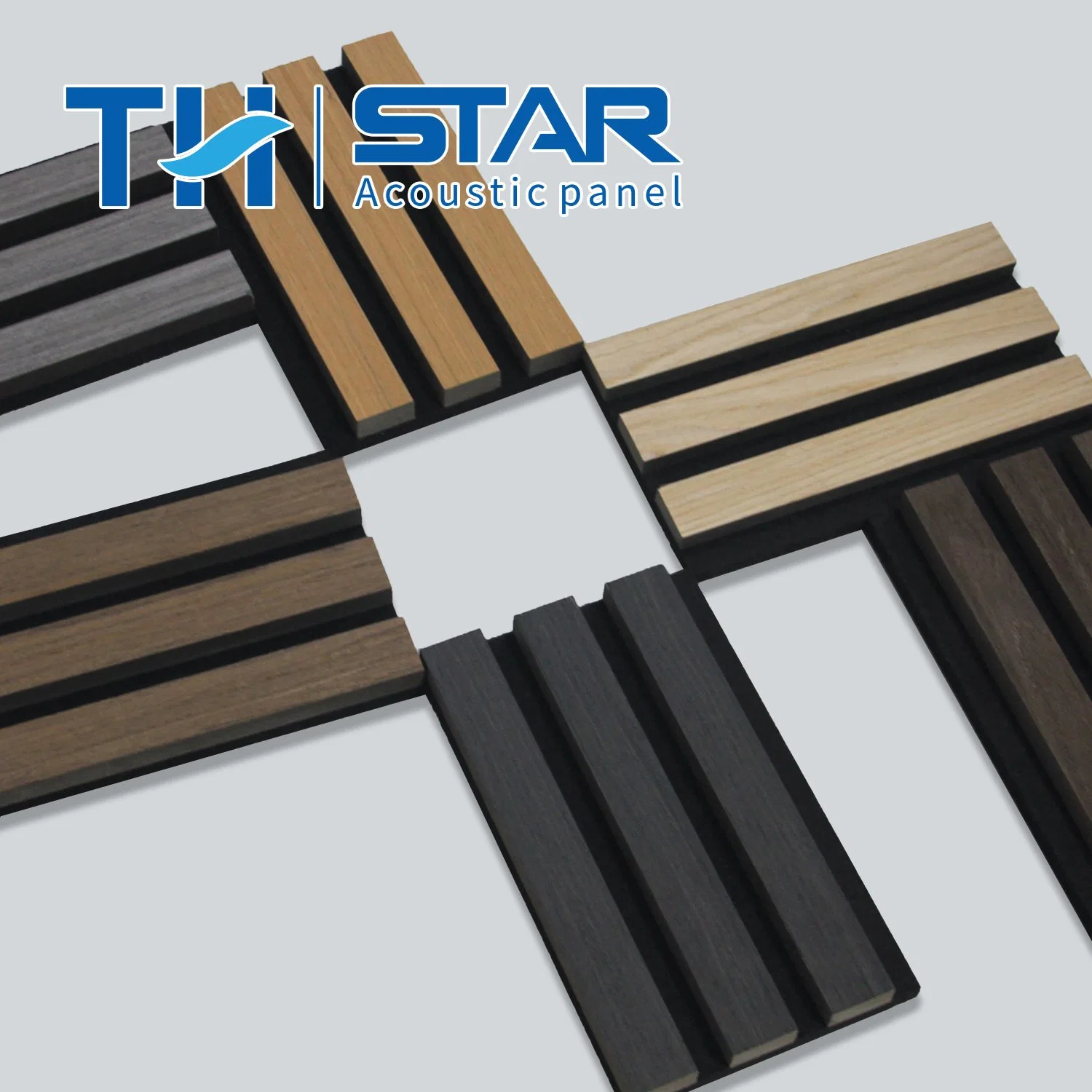 100% Sound Absorption Wool MDF Wooden Board Polyester Fiber MDF Wall Slats Acoustic Wood Panel