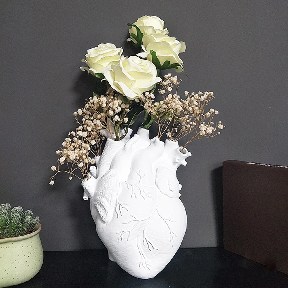 Customized Flower Pot Anatomical Heart Vase Decorative Resin Planter Accessories